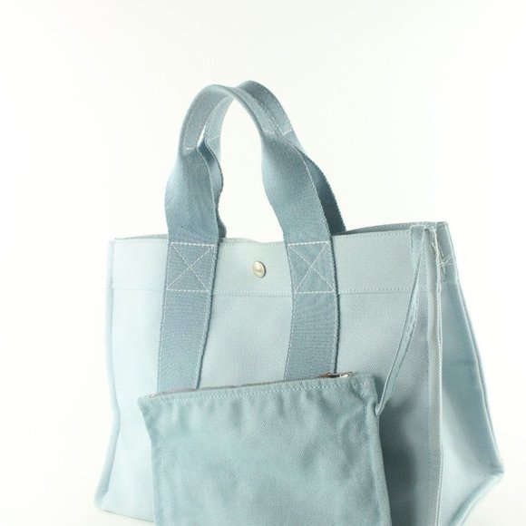 Hermes Blue Herline Fourre Tout with Pouch Blue Two Tone 1HER82K - Picture 12 of 12
